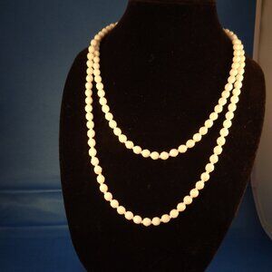 Vintage Necklace White Glass